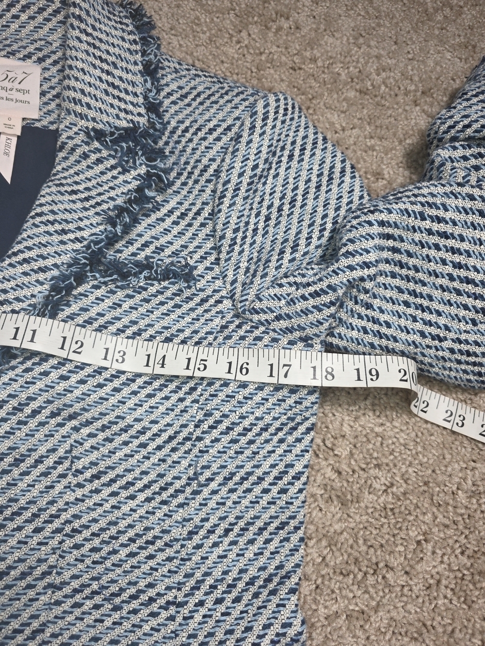 Cinq à Sept Noemie Khloe Bouncle Blazer In Navy Multi Sz 0 - Picture 13 of 13